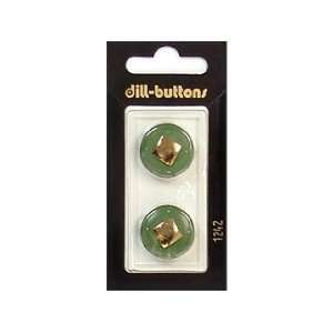    Dill Buttons 20mm Shank Green/Gold 2 pc (6 Pack): Pet Supplies