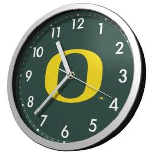 Oregon Ducks Stainless Steel Wall Clock:  Sports & Outdoors
