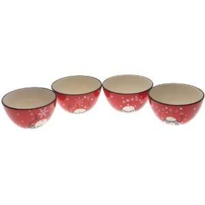  Snowflake Snowman 5 1/2 Inch Ice Cream Bowls, Assorted 