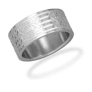  Mens Unique Design Stainless Steel Band Ring, 9 Jewelry