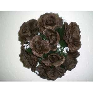   CHOCOLATE Rose Flower 3 Candle Rings Silk Wedding
