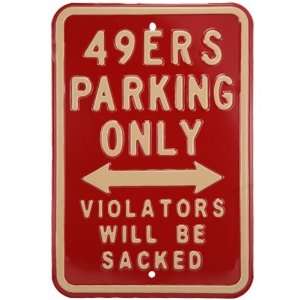 San Francisco 49ers Maroon Parking Sign:  Sports & Outdoors