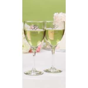 Linked Heart Wine Personalized Glasses
