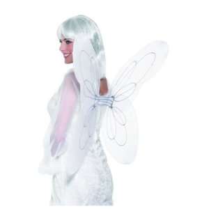   White Angel Wings Silver Glitter Fancy Dress Prop [Toy] Toys & Games