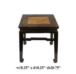 Chinese Rattan Square Claw Legs Table Ottoman ss617  