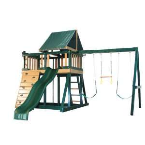  Congo Monkey Playset #1 with Swing Beam   Green and Cedar 