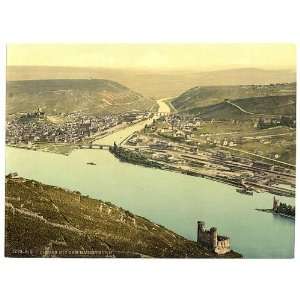  of Mouse Tower and Rossel, Bingen, the Rhine, Germany