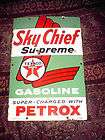   COLLECTIBLE SKY CHIEF TEXACO PORCELAIN GAS PUMP SIGN 3 1 1960..REAL