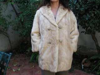 Vintage Elegant Blonde Blond Mink Fur Coat Size L  