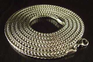 MEN 14k WHITE GOLD EP FRANCO SNAKE CHAIN NECKLACE AVAILABLE IN 24,30 