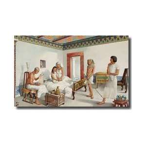 Physician Consults Medical Papyrus Ill Princess And Her Family Wait 