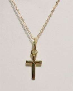New 14k Solid Gold BABY CROSS w/Chain Free Shipping!  