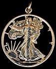 90% Silver Cut Out Walking Liberty Half Dollar Pendent Very Nice