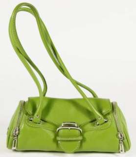 Cole Haan Alexa Apple Green Leather Barrel Shoulder Bag Handbag Purse 