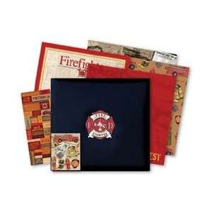   Leather Scrapbook Photo Album FIREFIGHTER KIT: Office Products
