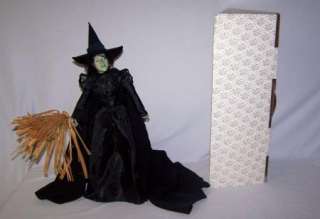 Vintage Wizard of Oz Wicked Witch Porcelain Doll NIB Franklin Mint 