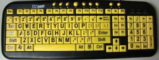 Ezsee Low Vision Keyboard Large Print Yellow Keys USB  