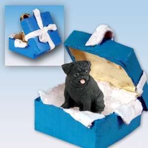  Pug Blue Gift Box Dog Ornament   Black: Home & Kitchen