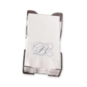  Personalized Stationery   Silver Flourish Guest Towels 