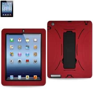  SILICON CASE + PROTECTOR COVER FOR APPLE IPAD 2 RED/BLACK 
