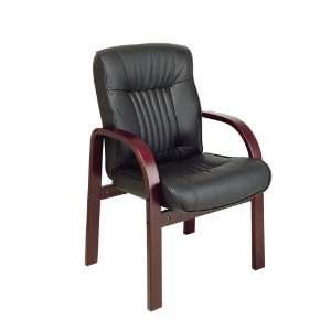   Visitors Chair with Cherry Finish Wood Base and Arms.