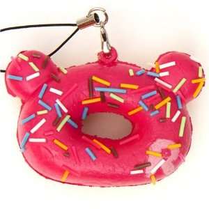  pink Rilakkuma donut squishy cellphone charm: Toys & Games