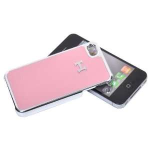Leather Coated Hard Case for iPhone 4S/iPhone4 with Chormed Edge (Pink 