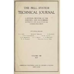  The Bell System Technical Journal: American Telephone And 
