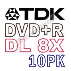 10 TDK 8X Silver Logo 8.5GB Double Dual Layer DVD+R DL  