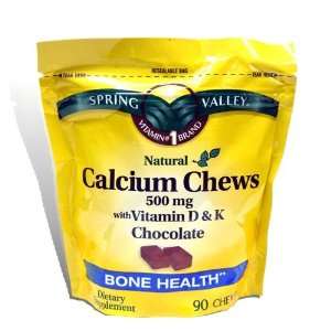 Spring Valley   Calcium Chews with Vitamin D & K, Chocolate Flavor 