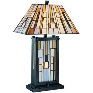 Lite Source LS 21237 Grande 3 Light Table Lamp, Dark Bronze/Tiffany 