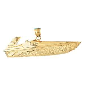   14K Gold Pendant Speed Race Boat 7.9   Gram(s) CleverEve Jewelry