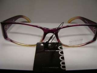 Moda Clear Lens Glasses Brown and Purple Rectangle Frame No Rx Needed 