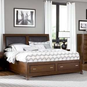  American Drew Essex Low Profile Leather Storage Bed: Home 