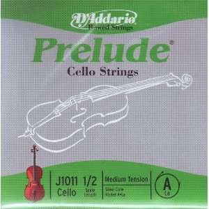  DAddario Cello Prelude 1/2 Medium Nickel Wound A, J1011 M 