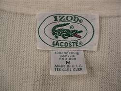 IZOD LACOSTE Classic Cardigan Sweater (Mens Medium) White  