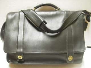 VINTAGE COACH Essex Briefcase #5274 Business Soft Black Leather Laptop 