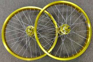   20  Wheels Wheelset in Gold Ano for BMX Freestyle Bike Sealed  