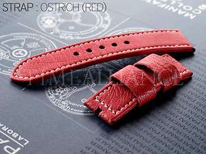 24MM PREMIUM OSTRICH LEATHER STRAP BAND FOR PANERAI PAM  