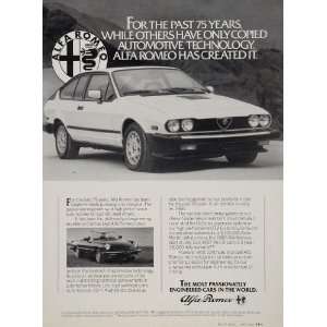   Alfa Romeo Sports Car Technology Original Print Ad   Original Print Ad