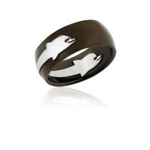  Ziovani Razor Cut Dolphin Stainless Steel Ring, Size 7 