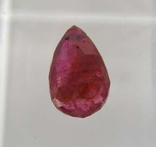   Pear Shape Natural Untreated Ruby Gemstone Drop   Briolette Cut  