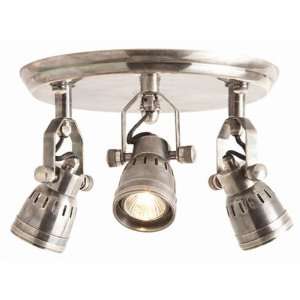   Mount Fixture   3 Light   Vintage Silver Finish   Trey Collection