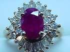Estate Top Quality Burma Ruby & Diamond ladies Ballarina Ring size 4 