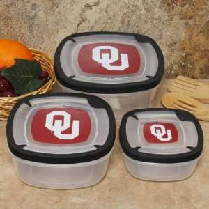  Oklahoma Sooners 3 Pack Square Food Containers Sports 