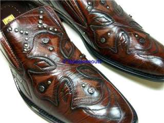 ALDO Mens Brown Cross Patch Work Dress Casual Shoes  