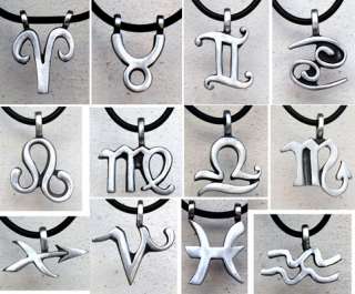 Astrology Zodiac sign pewter pendant Necklace/Key chain  