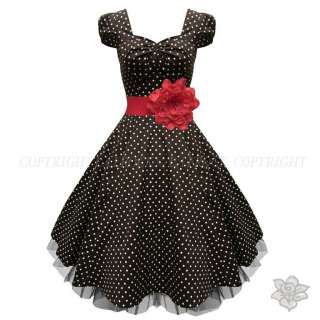   PARTY EVENING FIT AND FLARE 1940S ROCKABILLY PROM DRESS 8 18  