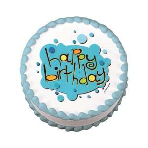 Edible Birthday Bubbles Cake Decal (1 pc)  Grocery 