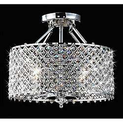 Chrome/ Crystal 4 light Round Ceiling Chandelier  Overstock